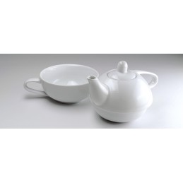 Tetera con taza porcelana